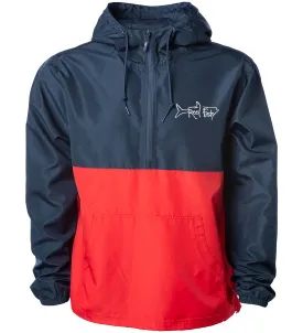 Windbreaker Jacket, Lightweight 1/2-zip Pullover, Water Resistant, Reel Fishy Tarpon logo