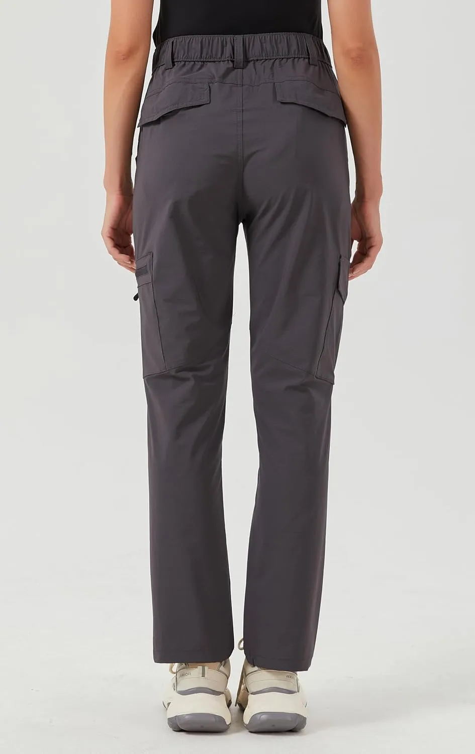 Women's Hiking Pants Quick Dry Lightweight Water Resistant Elastic Waist Cargo Pants for All Seasons