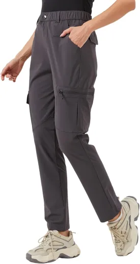 Women's Hiking Pants Quick Dry Lightweight Water Resistant Elastic Waist Cargo Pants for All Seasons