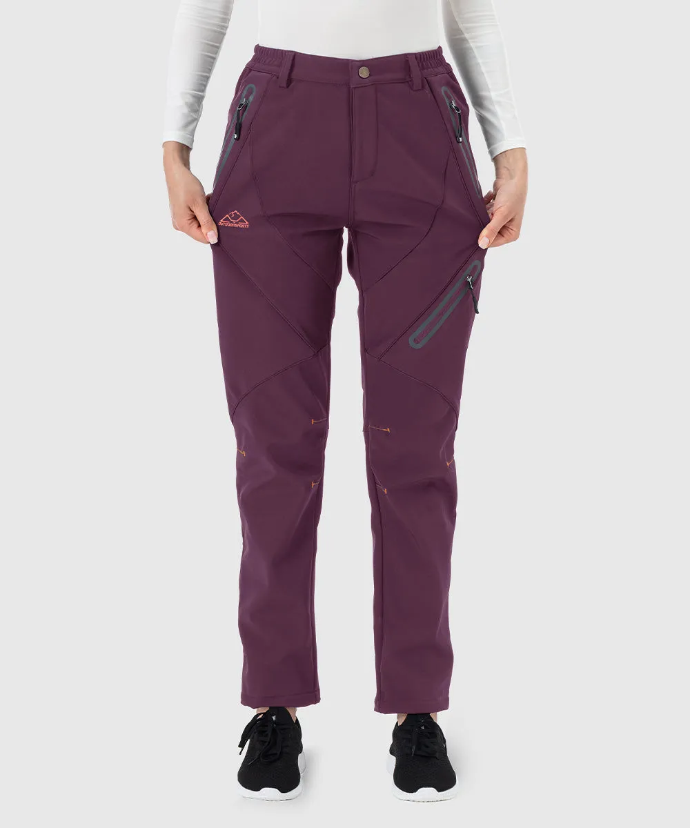 Women's Windproof Fleece Lined Hiking Pants