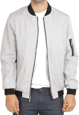 WULFUL Mens Casual Lightweight Jacket Softshell Flight Bomber Jacket Varsity Windbreaker